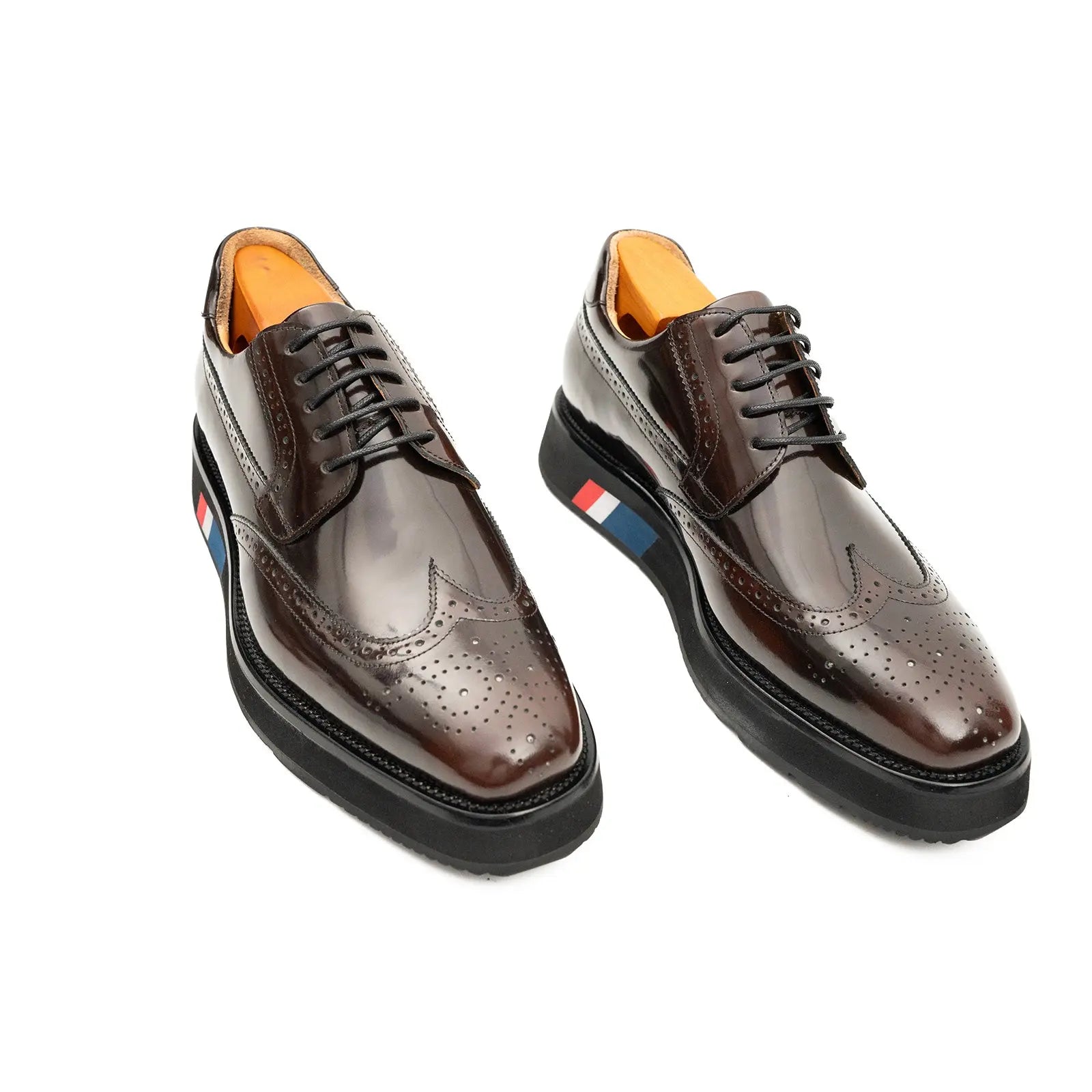 Brogue Wingtip Derby Burgundy Platform Shoe Divinch