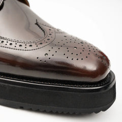 Brogue Wingtip Derby Burgundy Platform Shoe Divinch