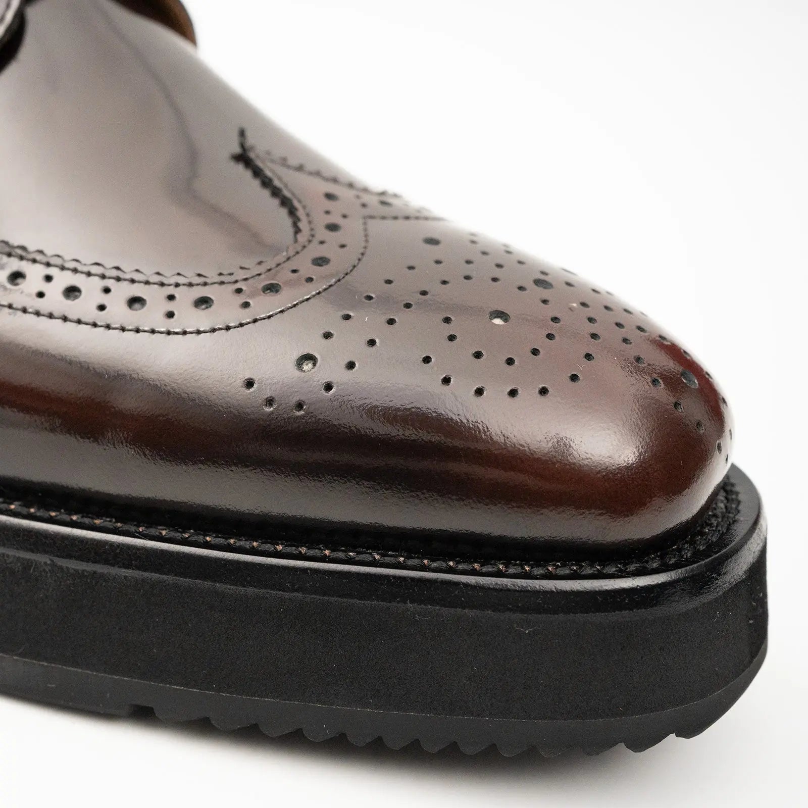 Brogue Wingtip Derby Burgundy Platform Shoe Divinch