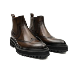 Bottines Chelsea en espresso avec semelle à crampons