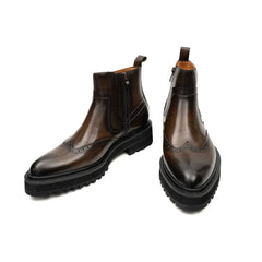 Bottines Chelsea en espresso avec semelle à crampons