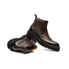 Bottines Chelsea en espresso avec semelle à crampons