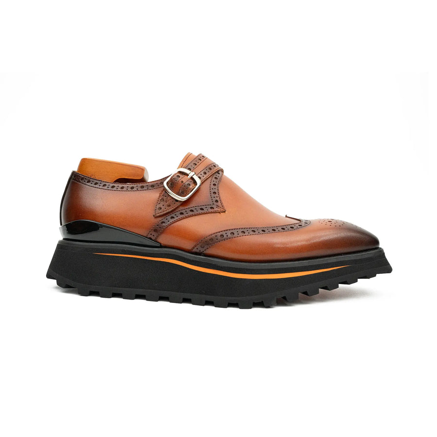 Scarpe Monacali Stringate Marrone Umbra