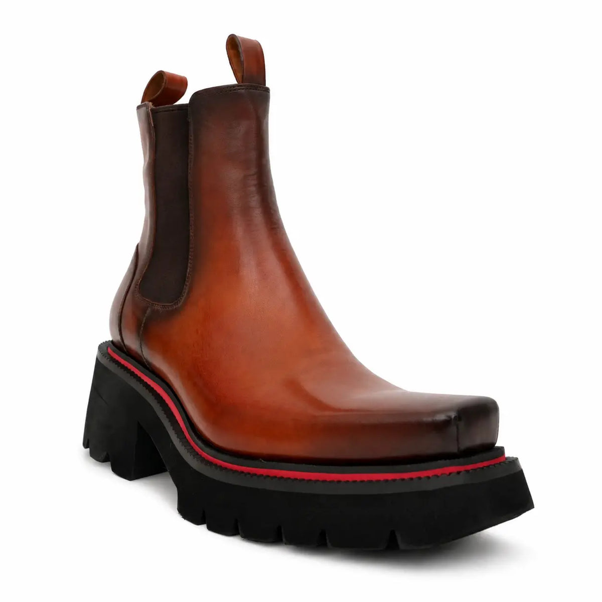 Brown Calf Chelsea Platform Boots DIVINCH
