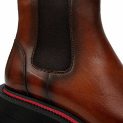 Brown Calf Chelsea Platform Boots DIVINCH
