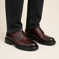 Brown Calf Derby — on-foot studio view