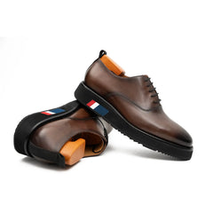 Brown Calfskin Oxford Shoes Divinch