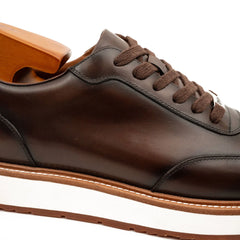 DIVINCH 6301A brown lace-up shoes upper and side detail