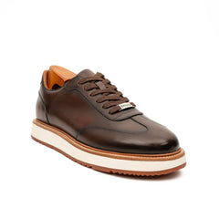 DIVINCH 6301A brown lace-up shoes three quarter view