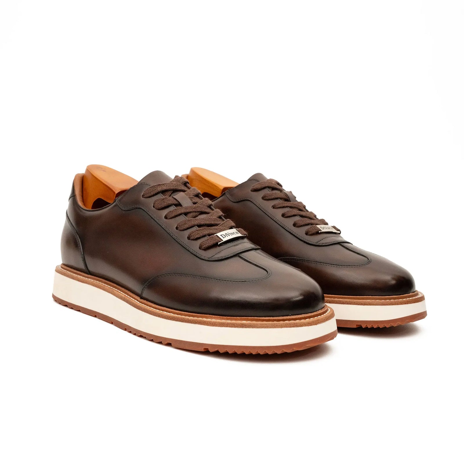 DIVINCH 6301A brown lace-up shoes pair view