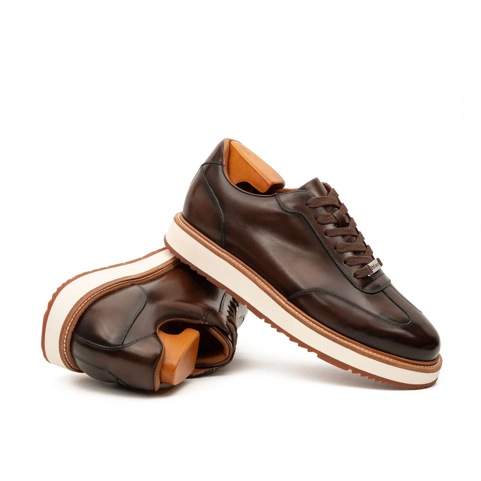 DIVINCH 6301A brown lace-up shoes dynamic stacked view