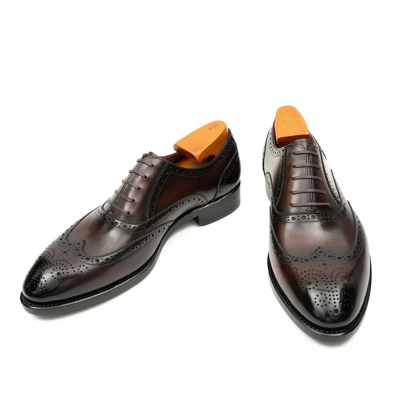 Brown Men's Goodyear Welted Brogue Leather Shoes Divinch