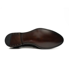 Brown Men's Goodyear Welted Brogue Leather Shoes Divinch