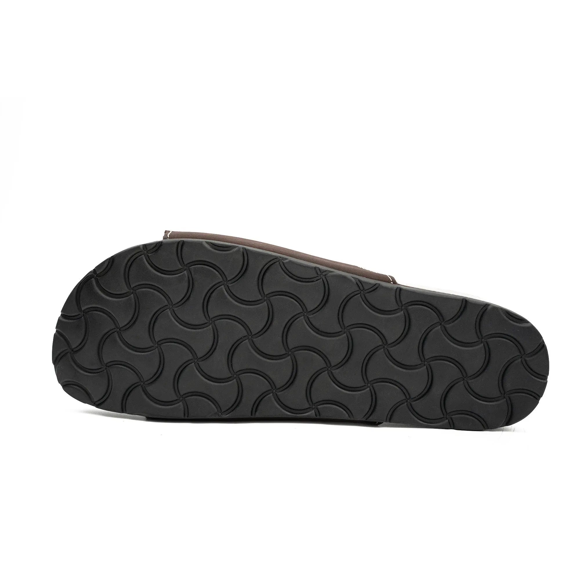 Brown Single - Strap Slide Sandals DIVINCH