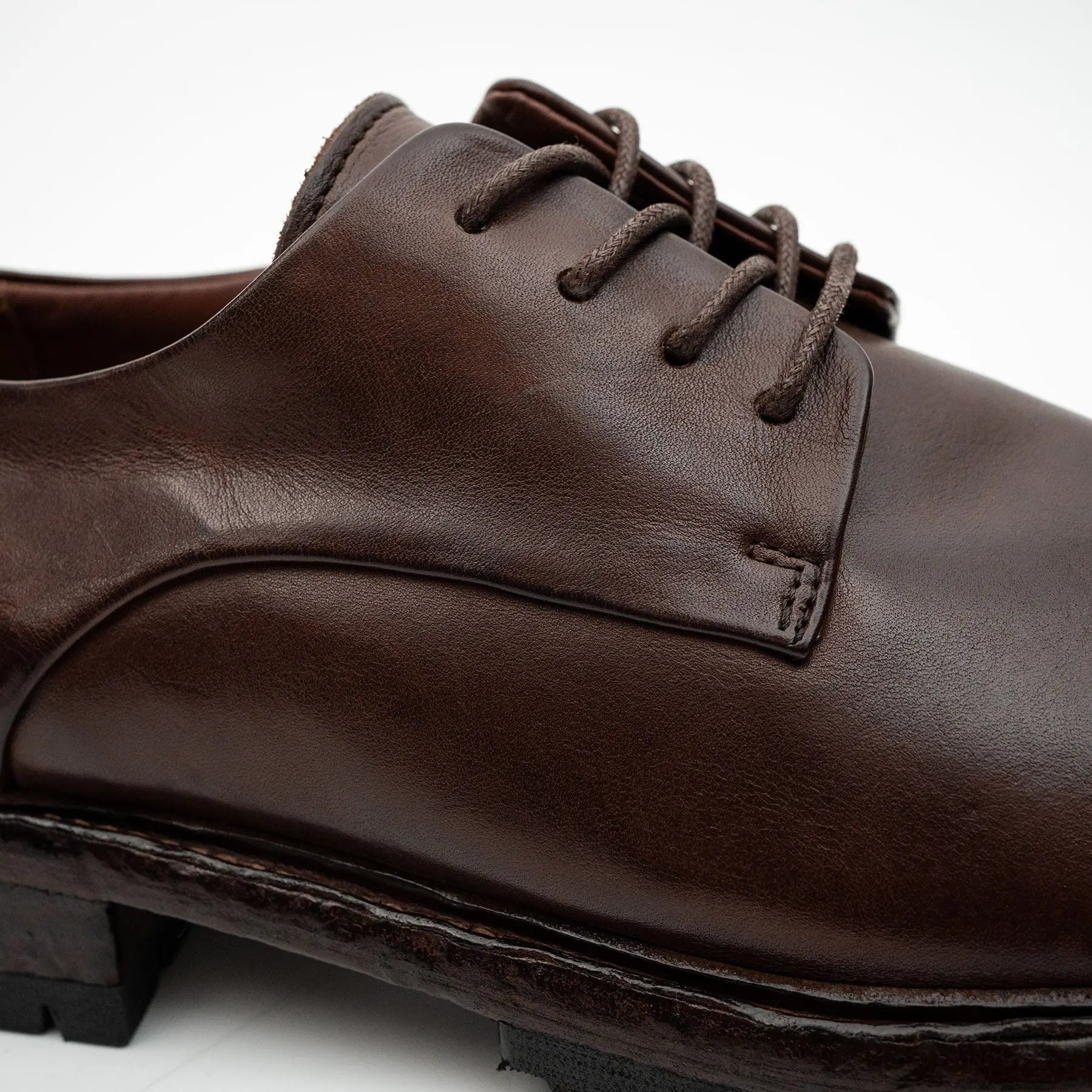 Divinch Walnut Calfskin Derby Shoe Men’s US 10.5 EU 43 Brown Leather Lug Sole Brown Calf Leather Oxford Shoes with Medallion Toe & Lug Sole main image 3