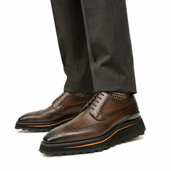 Brown Wingtip Derby with Lug Sole