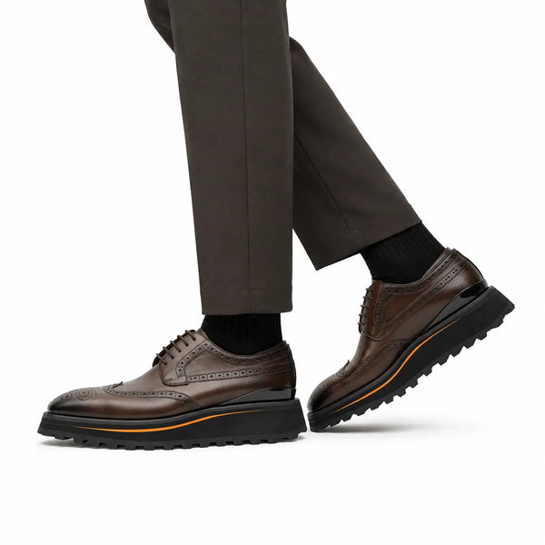 Brown Wingtip Derby with Lug Sole