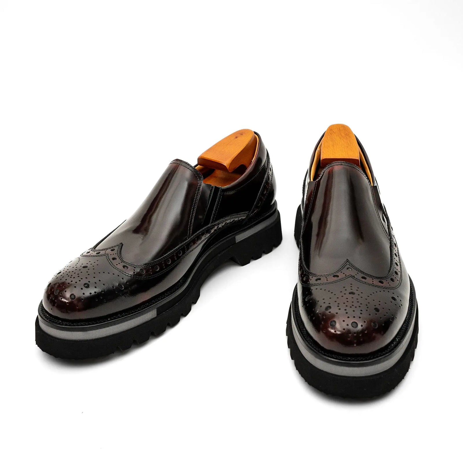 Burgundy Brogue Lug-Sole Loafer DIVINCH