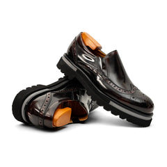 Burgundy Brogue Lug-Sole Loafer DIVINCH