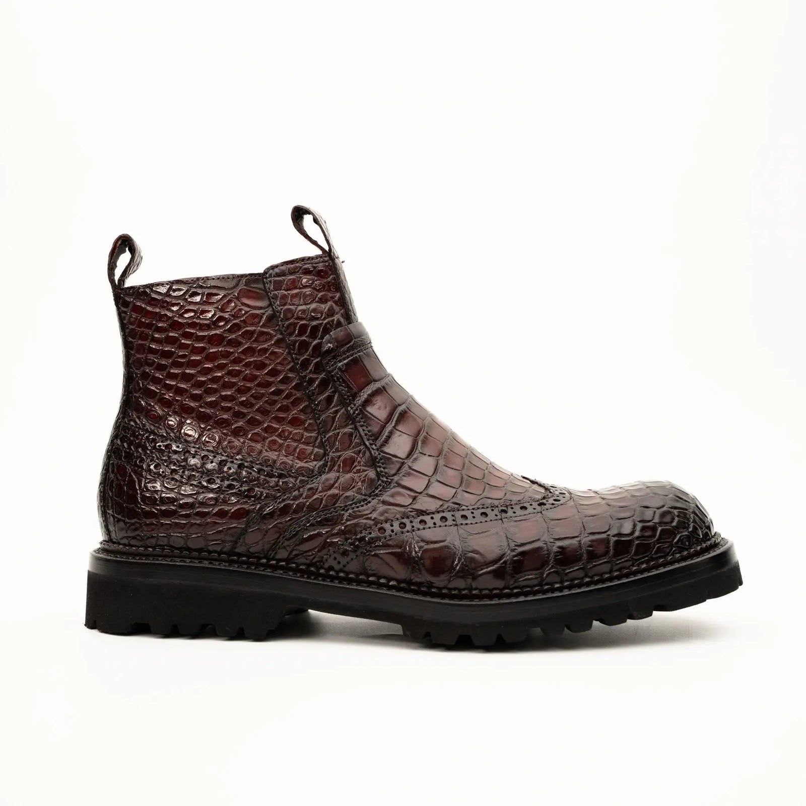 Burgundy Crocodile Chelsea Boot DIVINCH
