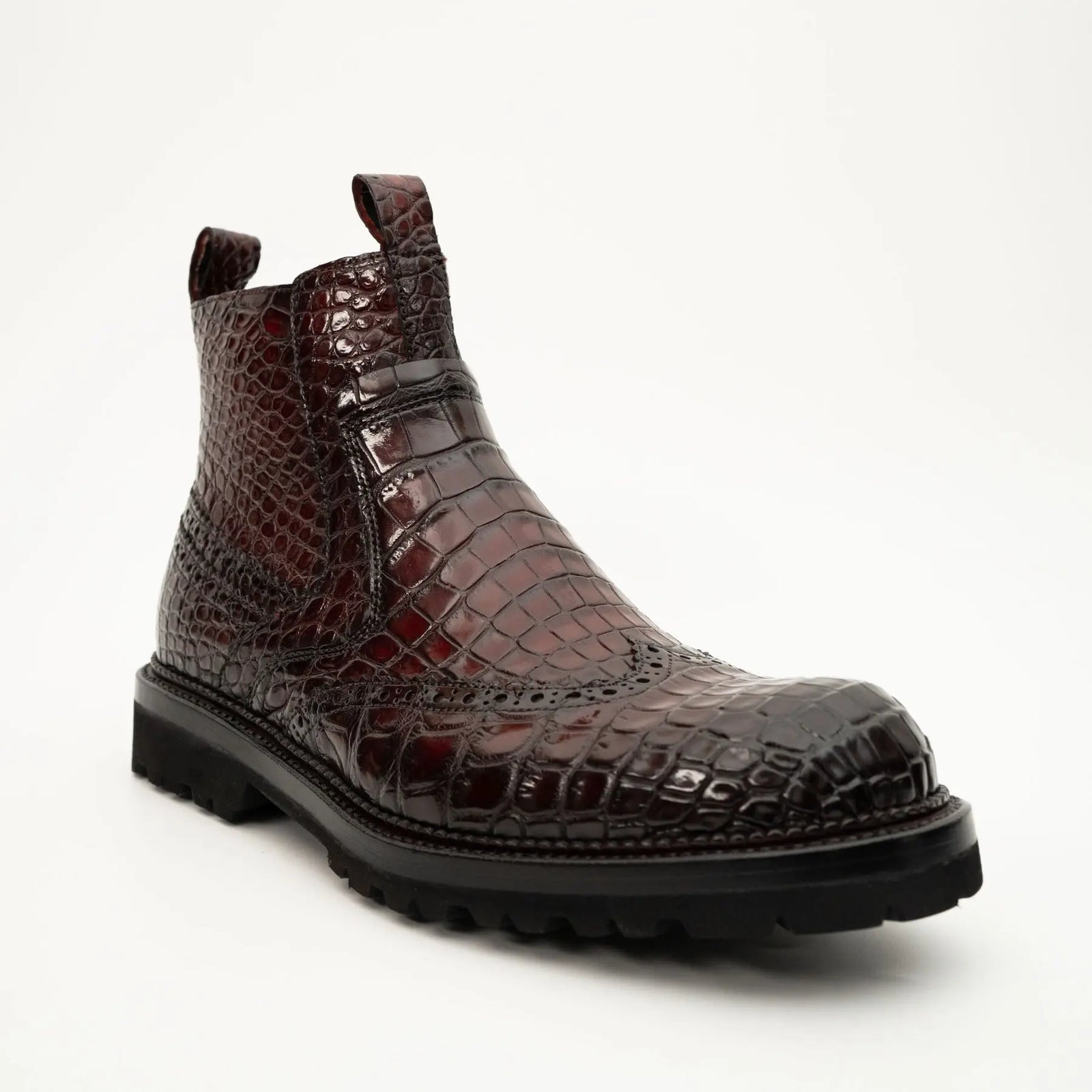 Burgundy Crocodile Chelsea Boot DIVINCH