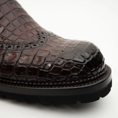 Burgundy Crocodile Chelsea Boot DIVINCH