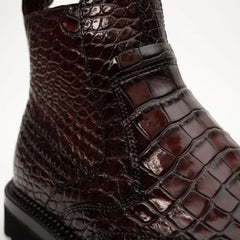 Burgundy Crocodile Chelsea Boot DIVINCH