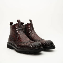 Burgundy Crocodile Chelsea Boot DIVINCH