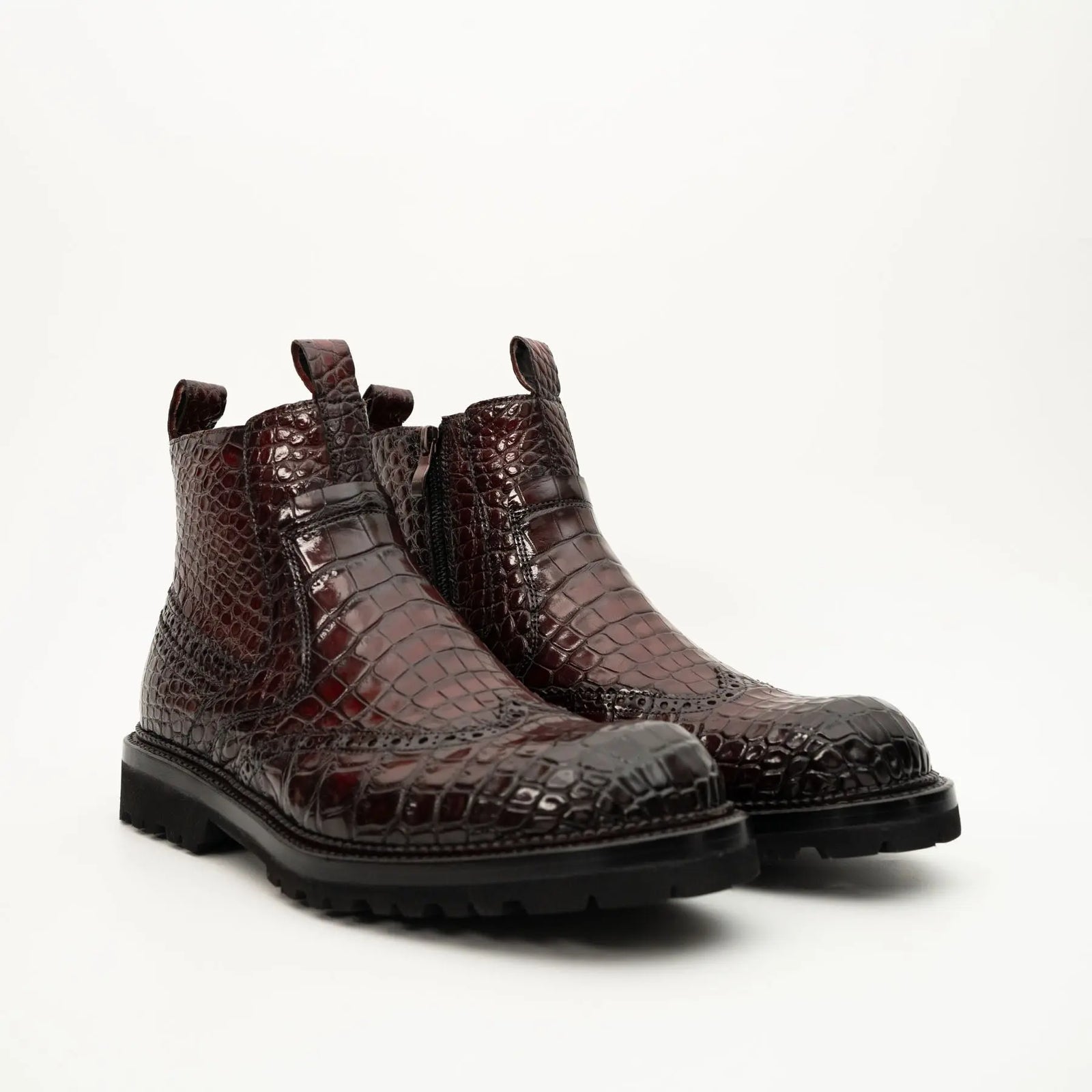 Burgundy Crocodile Chelsea Boot DIVINCH