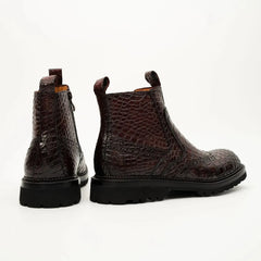 Burgundy Crocodile Chelsea Boot DIVINCH