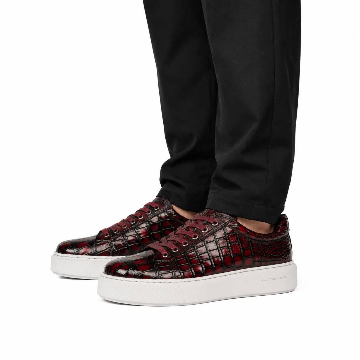 Zapatillas con Plataforma XL de Cocodrilo del Nilo en Morado