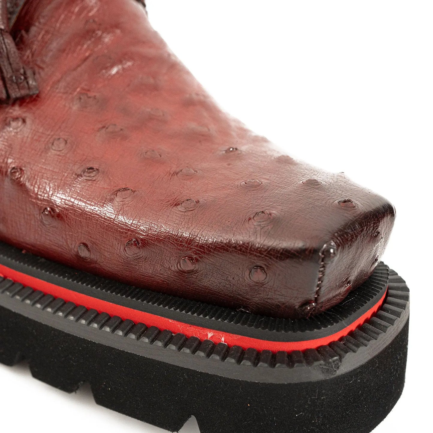 Burgundy Ostrich Derby Shoes with Tasse Divinch
