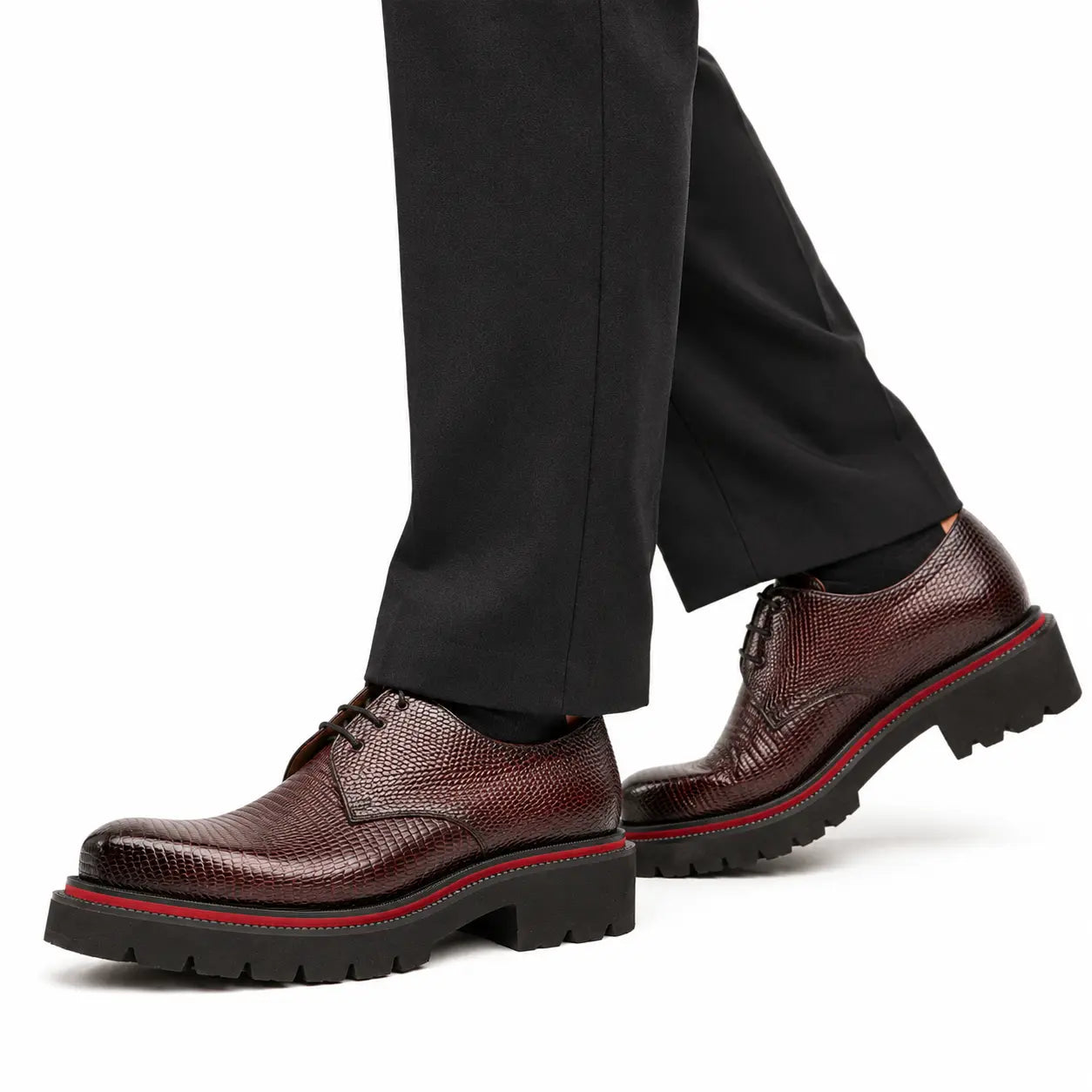 Burgundy Textured Lug Derby