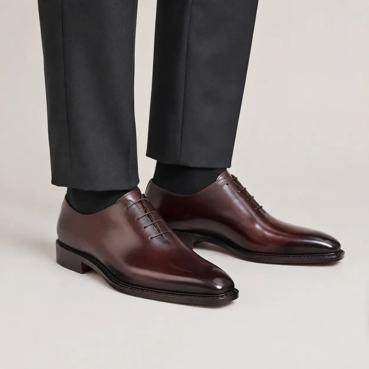 Burgundy Wholecut Oxford on-foot product photo