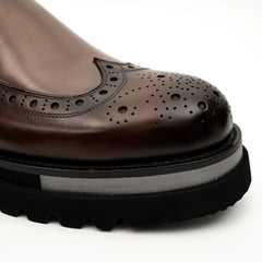 Burnished Brogue Lug-Sole Loafer DIVINCH