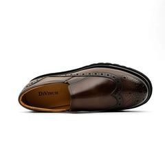 Burnished Brogue Lug-Sole Loafer DIVINCH