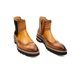 Burnished Brogue Platform Chelsea DIVINCH
