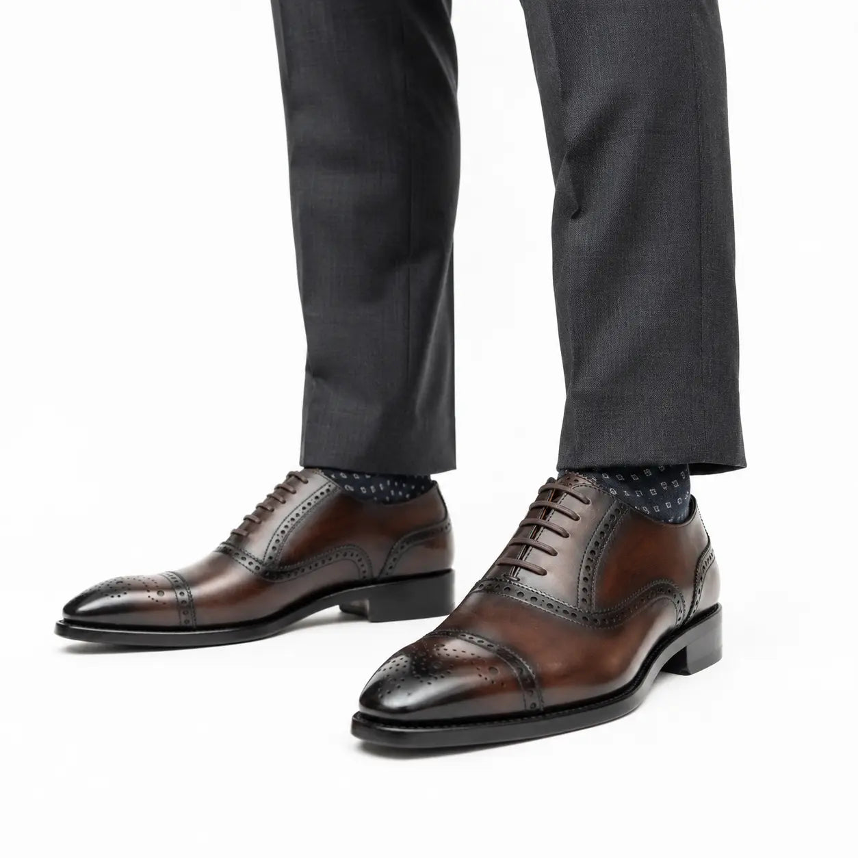 Burnished Brown Cap-Toe Oxford