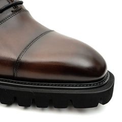 Oxfords à semelle crantée marron poli