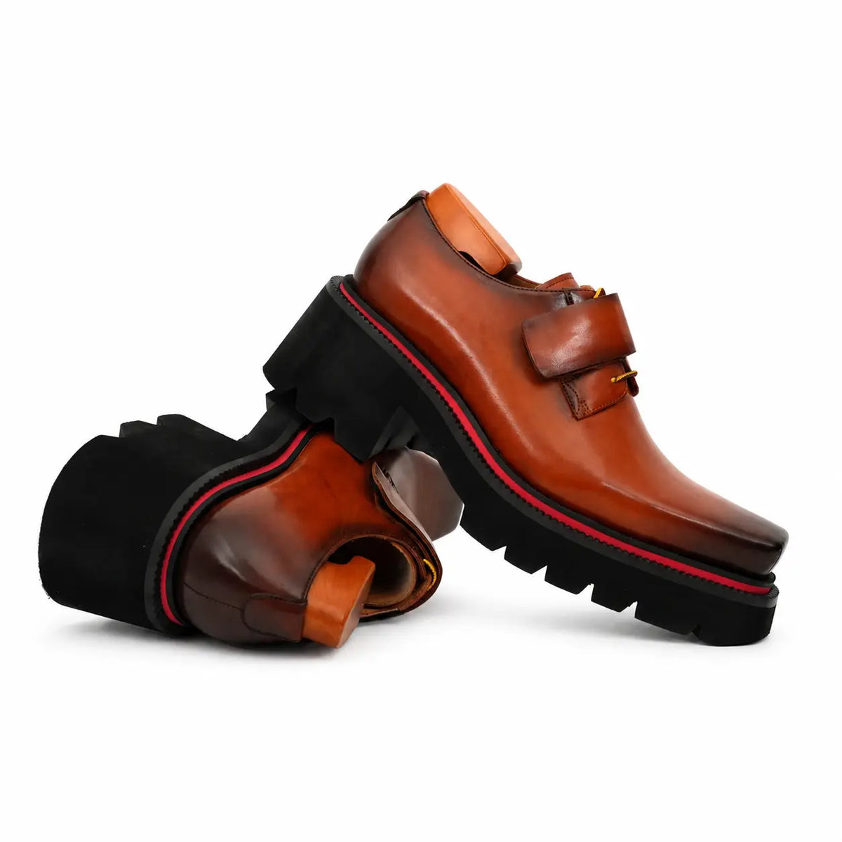 Burnished Brown Platform Strap Shoe DIVINCH