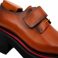 Burnished Brown Platform Strap Shoe DIVINCH