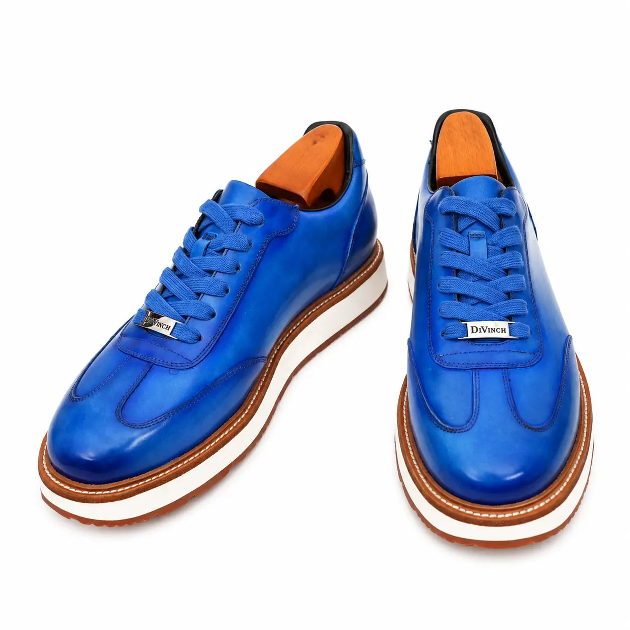 Sneaker Derby con plateau color cobalto brunito
