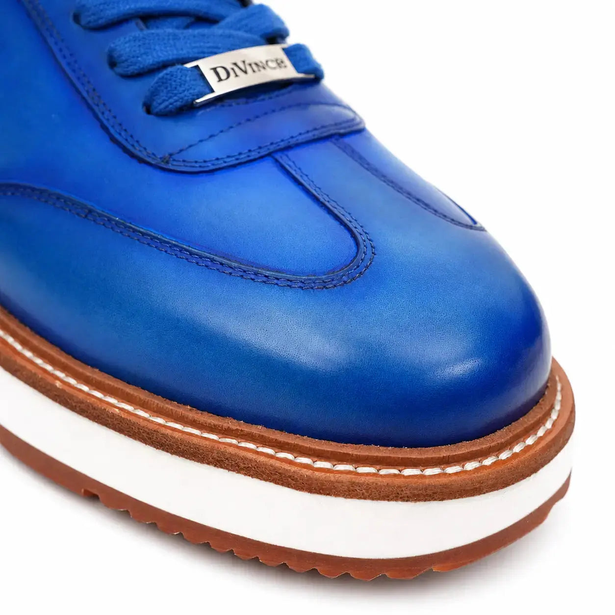 Sneaker Derby con plateau color cobalto brunito