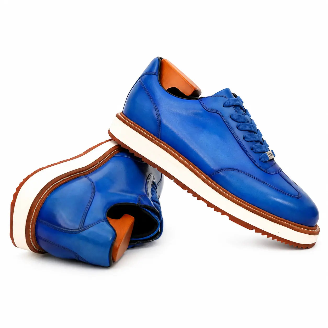 Sneaker Derby con plateau color cobalto brunito