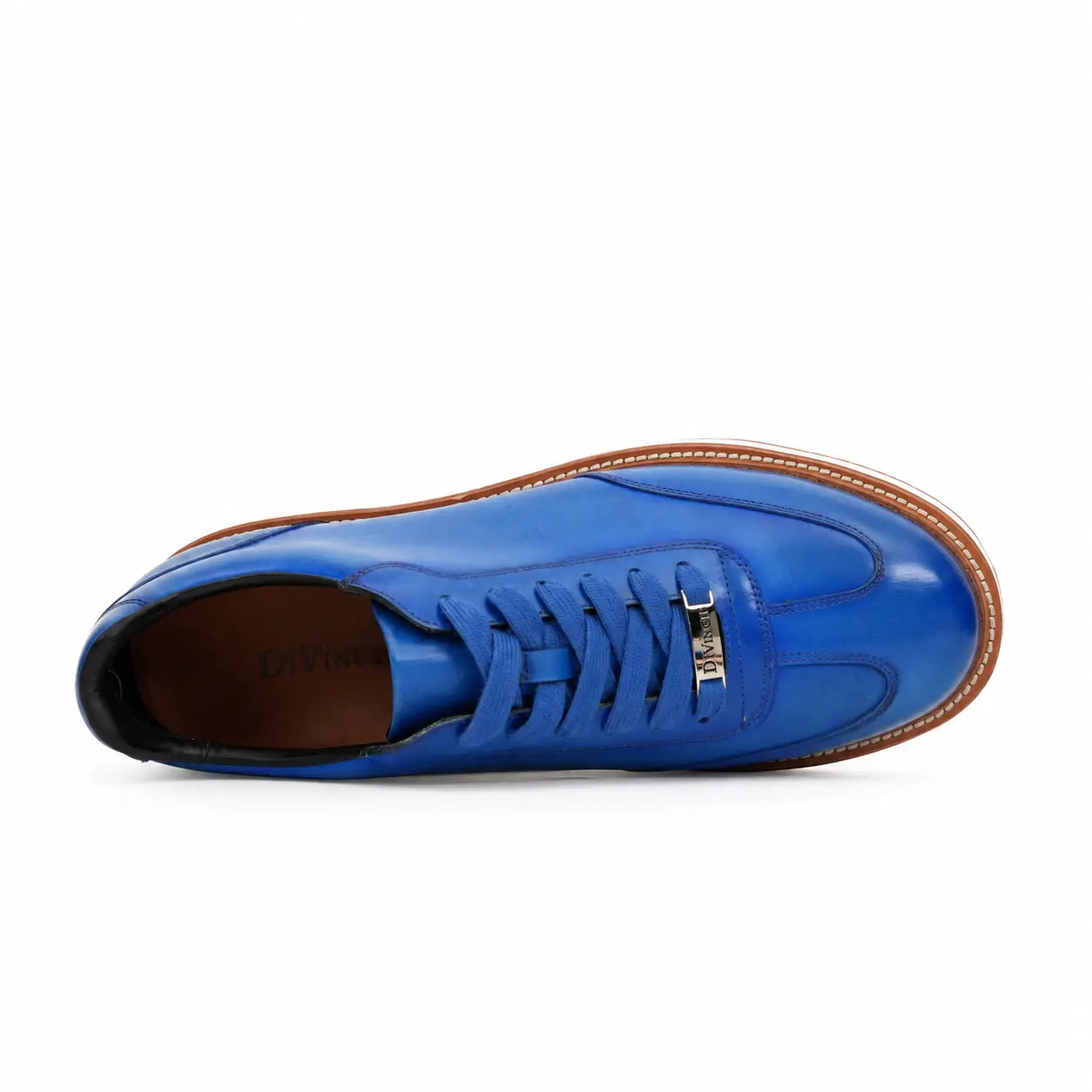 Sneaker Derby con plateau color cobalto brunito