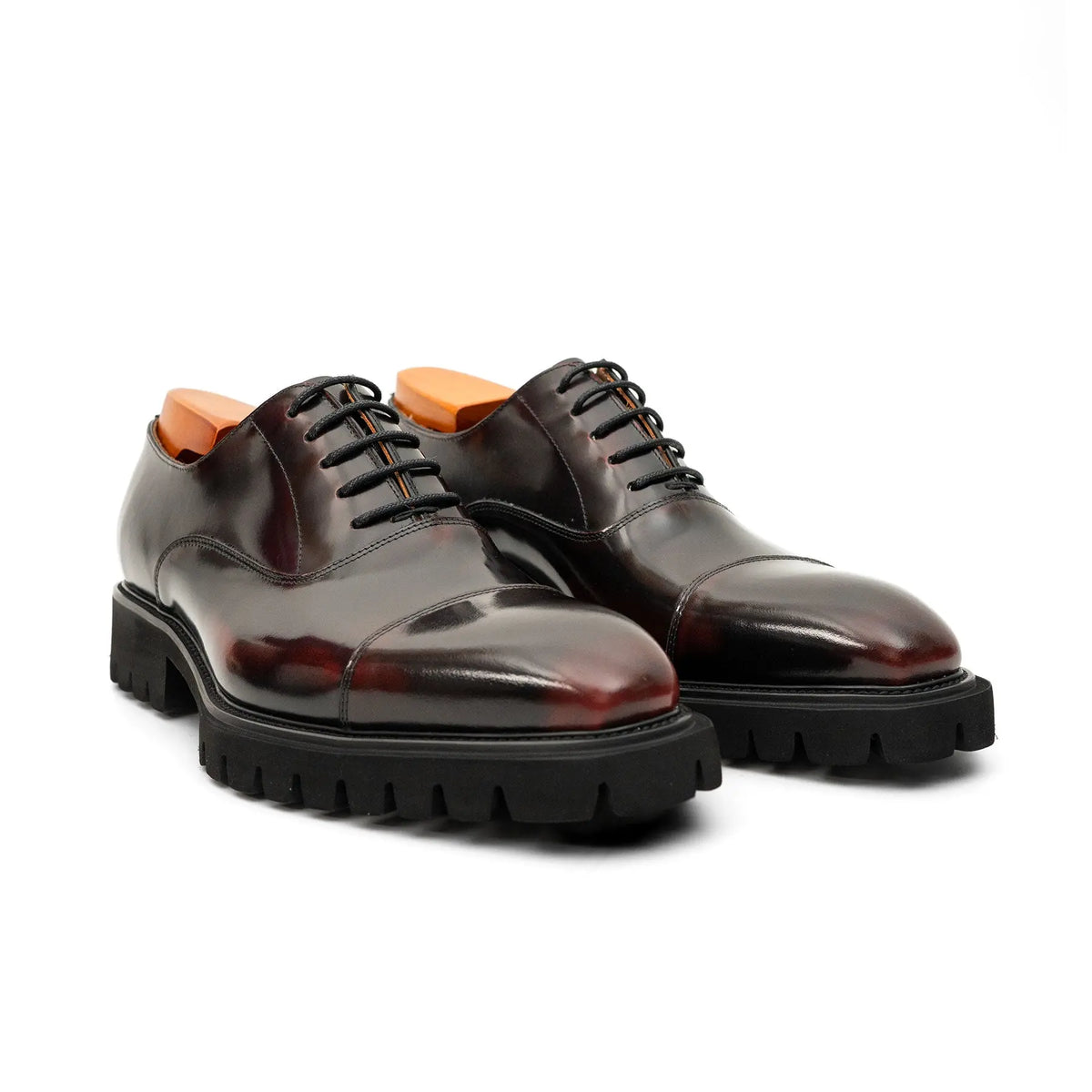 Burnished Glazed Calf Lug-Sole Oxford DIVINCH