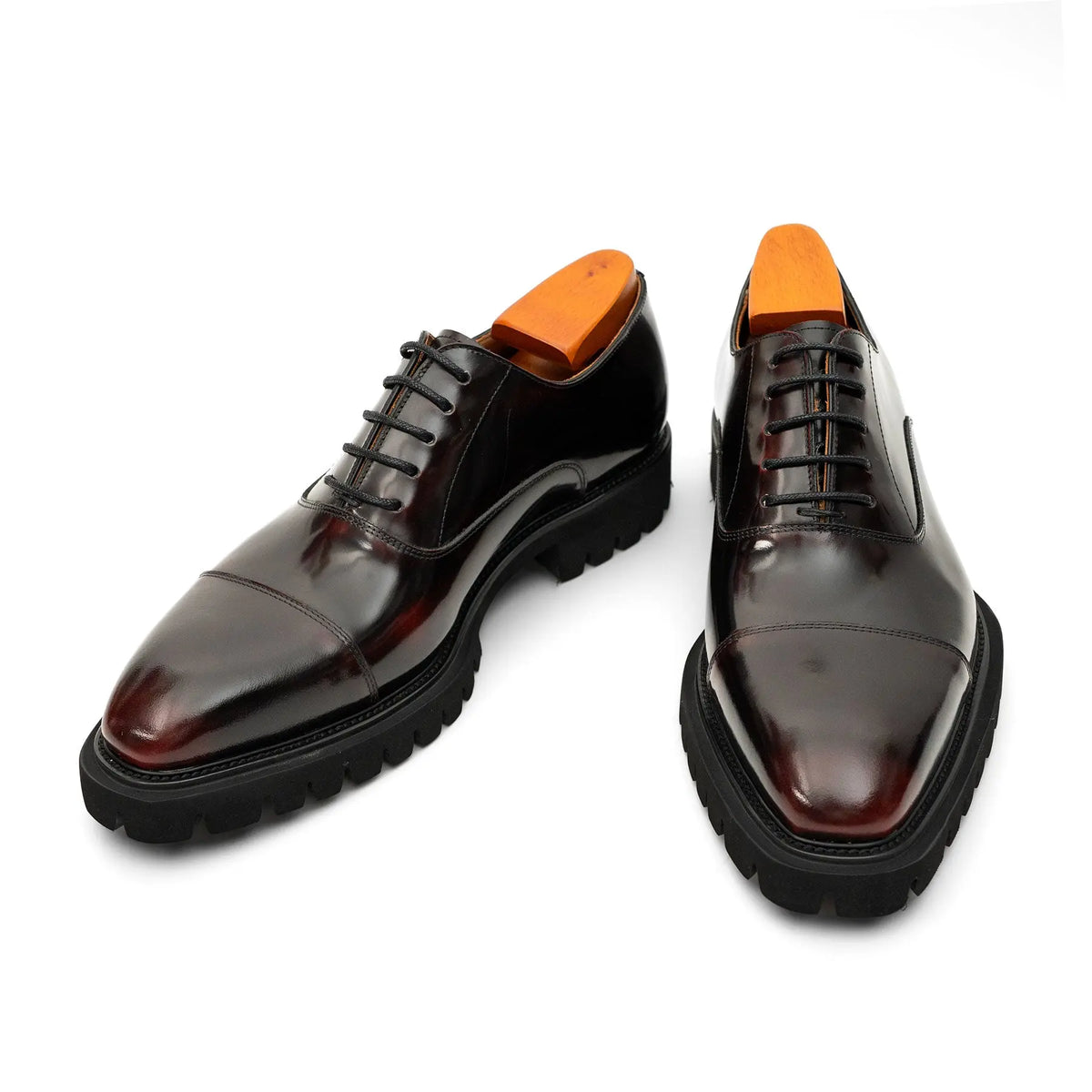 Burnished Glazed Calf Lug-Sole Oxford DIVINCH