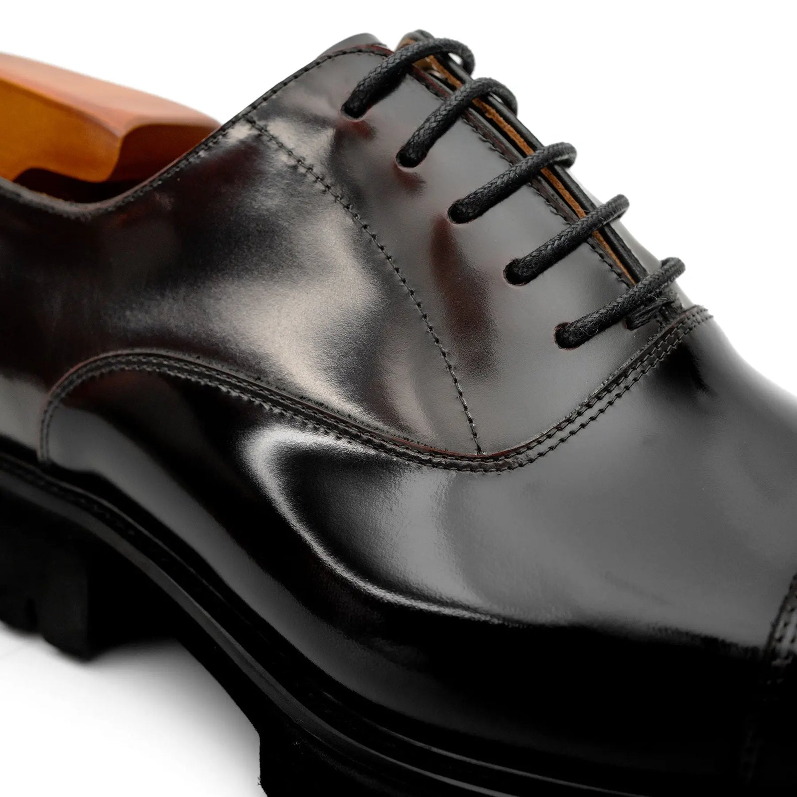 Burnished Glazed Calf Lug-Sole Oxford DIVINCH