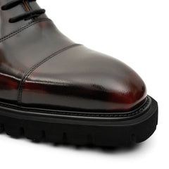 Burnished Glazed Calf Lug-Sole Oxford DIVINCH