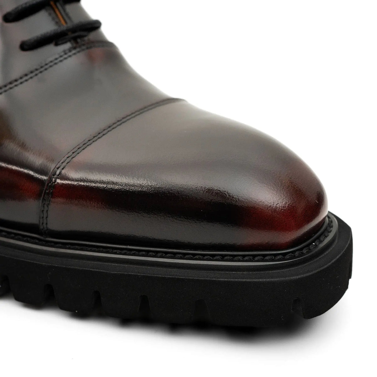 Burnished Glazed Calf Lug-Sole Oxford DIVINCH